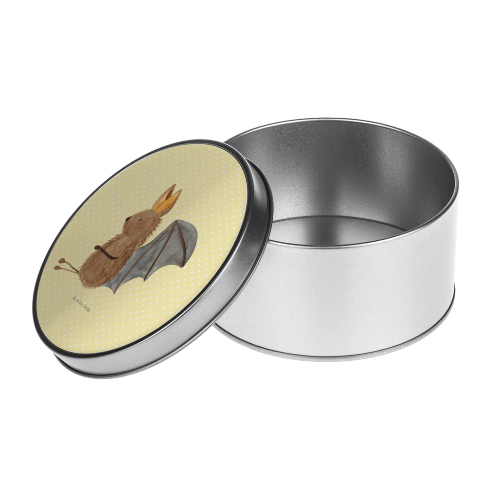 Blechdose rund Fledermaus sitzend Metalldose, Keksdose, Dose, Vorratsdose, Geschenkbox, Tiermotive, Gute Laune, lustige Sprüche, Tiere, Fledermaus, Fledermäuse, Motivation, entspannen
