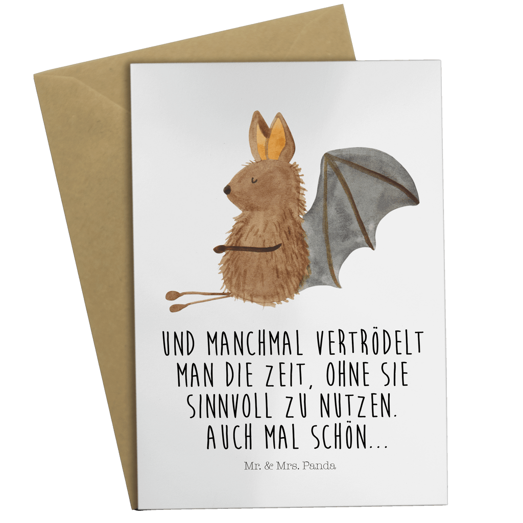 Grußkarte Fledermaus sitzend Klappkarte, Einladungskarte, Glückwunschkarte, Hochzeitskarte, Geburtstagskarte, Karte, Tiermotive, Gute Laune, lustige Sprüche, Tiere, Fledermaus, Fledermäuse, Motivation, entspannen