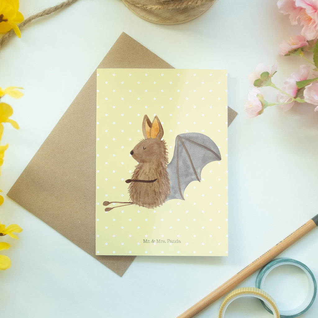 Grußkarte Fledermaus sitzend Klappkarte, Einladungskarte, Glückwunschkarte, Hochzeitskarte, Geburtstagskarte, Karte, Tiermotive, Gute Laune, lustige Sprüche, Tiere, Fledermaus, Fledermäuse, Motivation, entspannen