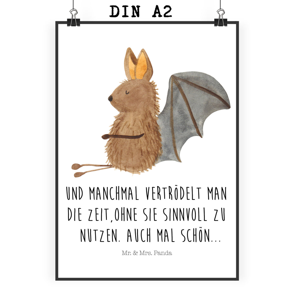 Poster Fledermaus sitzend Poster, Wandposter, Bild, Wanddeko, Küchenposter, Kinderposter, Wanddeko Bild, Raumdekoration, Wanddekoration, Handgemaltes Poster, Mr. & Mrs. Panda Poster, Designposter, Kunstdruck, Posterdruck, Tiermotive, Gute Laune, lustige Sprüche, Tiere, Fledermaus, Fledermäuse, Motivation, entspannen