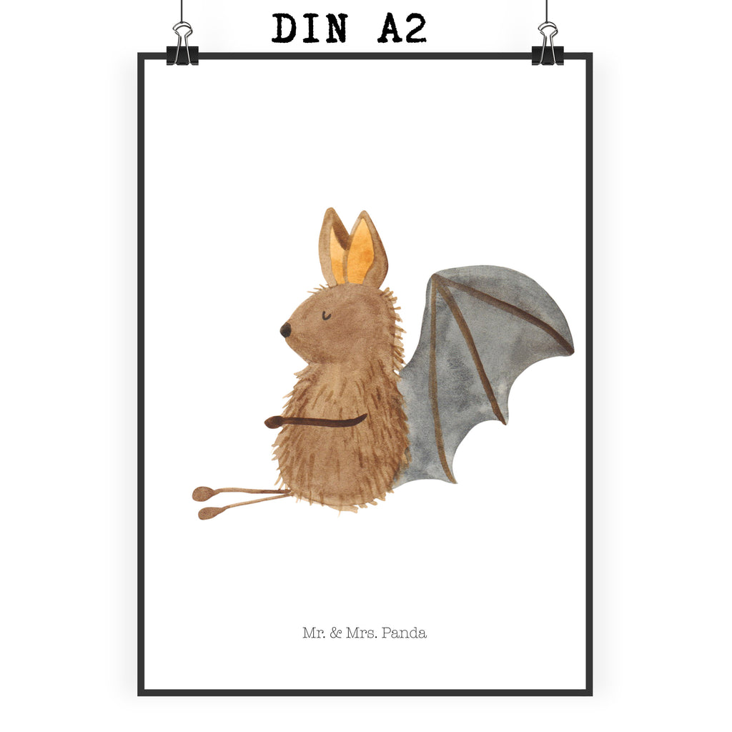 Poster Fledermaus sitzend Poster, Wandposter, Bild, Wanddeko, Küchenposter, Kinderposter, Wanddeko Bild, Raumdekoration, Wanddekoration, Handgemaltes Poster, Mr. & Mrs. Panda Poster, Designposter, Kunstdruck, Posterdruck, Tiermotive, Gute Laune, lustige Sprüche, Tiere, Fledermaus, Fledermäuse, Motivation, entspannen