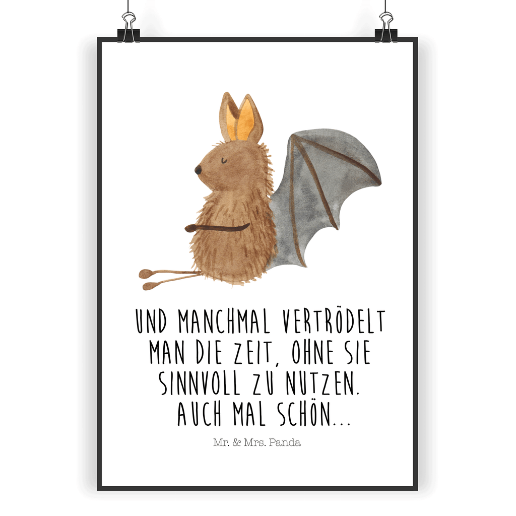 Poster Fledermaus sitzend Poster, Wandposter, Bild, Wanddeko, Küchenposter, Kinderposter, Wanddeko Bild, Raumdekoration, Wanddekoration, Handgemaltes Poster, Mr. & Mrs. Panda Poster, Designposter, Kunstdruck, Posterdruck, Tiermotive, Gute Laune, lustige Sprüche, Tiere, Fledermaus, Fledermäuse, Motivation, entspannen