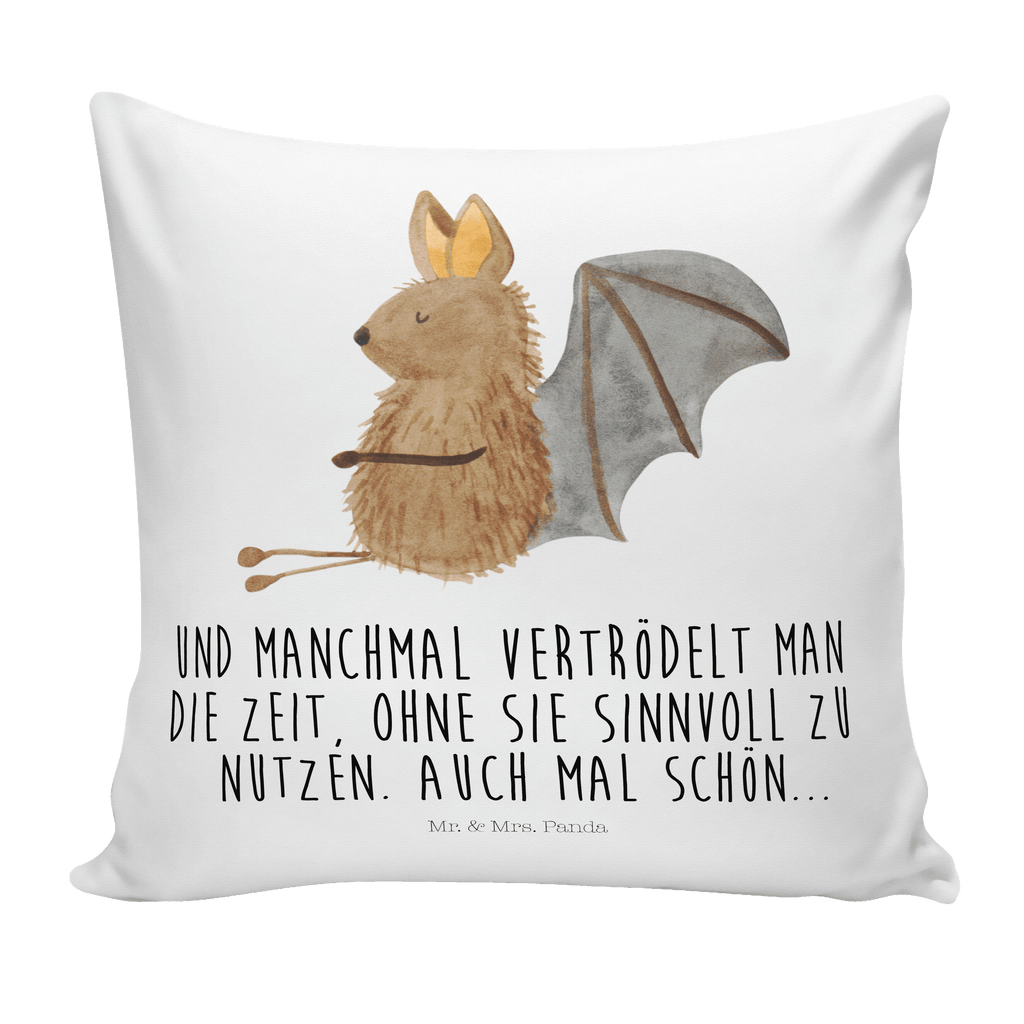 40x40 Kissen Fledermaus sitzend Kissenhülle, Kopfkissen, Sofakissen, Dekokissen, Motivkissen, Tiermotive, Gute Laune, lustige Sprüche, Tiere, Fledermaus, Fledermäuse, Motivation, entspannen