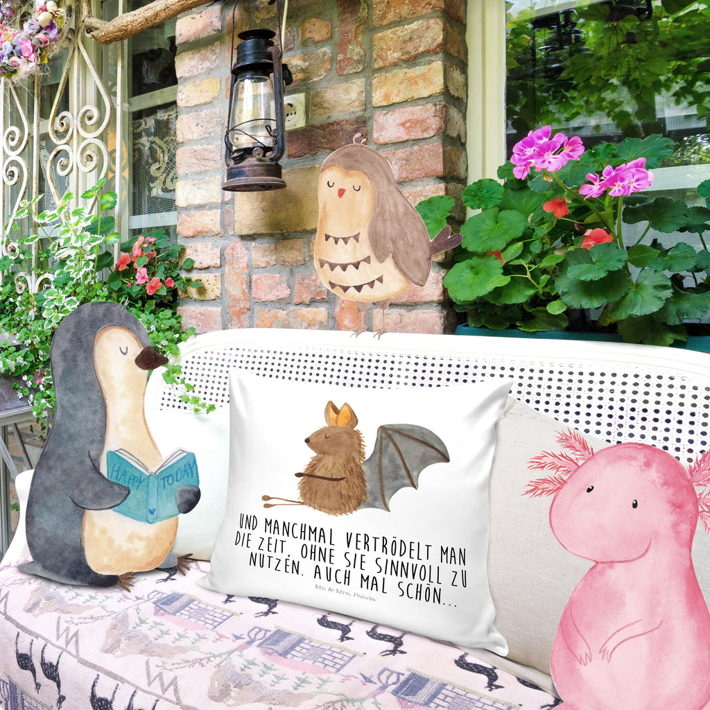 40x40 Kissen Fledermaus sitzend Kissenhülle, Kopfkissen, Sofakissen, Dekokissen, Motivkissen, Tiermotive, Gute Laune, lustige Sprüche, Tiere, Fledermaus, Fledermäuse, Motivation, entspannen