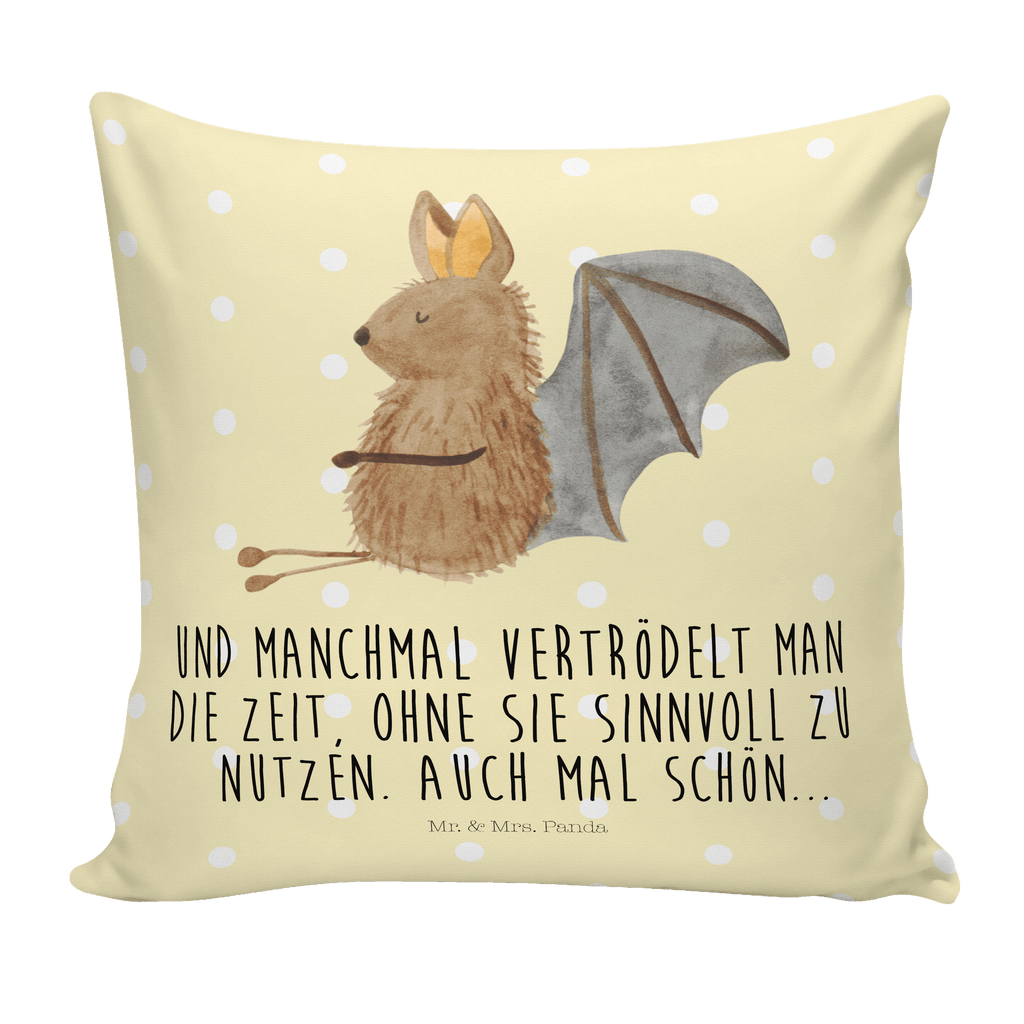 40x40 Kissen Fledermaus sitzend Kissenhülle, Kopfkissen, Sofakissen, Dekokissen, Motivkissen, Tiermotive, Gute Laune, lustige Sprüche, Tiere, Fledermaus, Fledermäuse, Motivation, entspannen