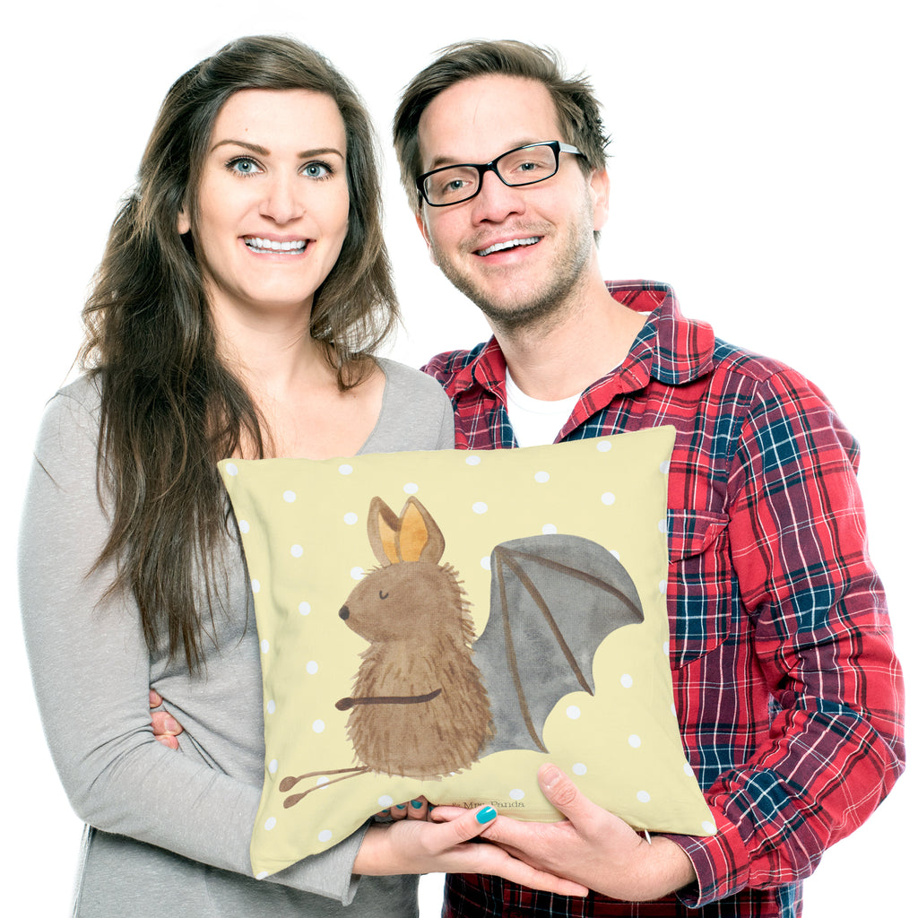 40x40 Kissen Fledermaus sitzend Kissenhülle, Kopfkissen, Sofakissen, Dekokissen, Motivkissen, Tiermotive, Gute Laune, lustige Sprüche, Tiere, Fledermaus, Fledermäuse, Motivation, entspannen