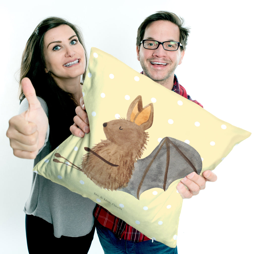 40x40 Kissen Fledermaus sitzend Kissenhülle, Kopfkissen, Sofakissen, Dekokissen, Motivkissen, Tiermotive, Gute Laune, lustige Sprüche, Tiere, Fledermaus, Fledermäuse, Motivation, entspannen
