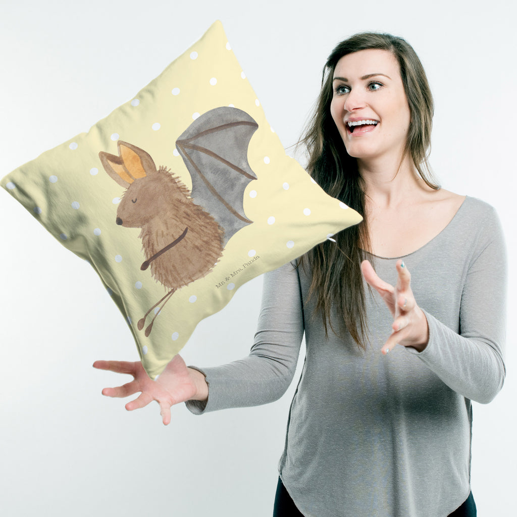 40x40 Kissen Fledermaus sitzend Kissenhülle, Kopfkissen, Sofakissen, Dekokissen, Motivkissen, Tiermotive, Gute Laune, lustige Sprüche, Tiere, Fledermaus, Fledermäuse, Motivation, entspannen