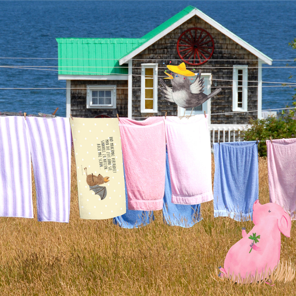 Gäste Handtuch Fledermaus sitzend Gästetuch, Reisehandtuch, Sport Handtuch, Frottier, Kinder Handtuch, Tiermotive, Gute Laune, lustige Sprüche, Tiere, Fledermaus, Fledermäuse, Motivation, entspannen