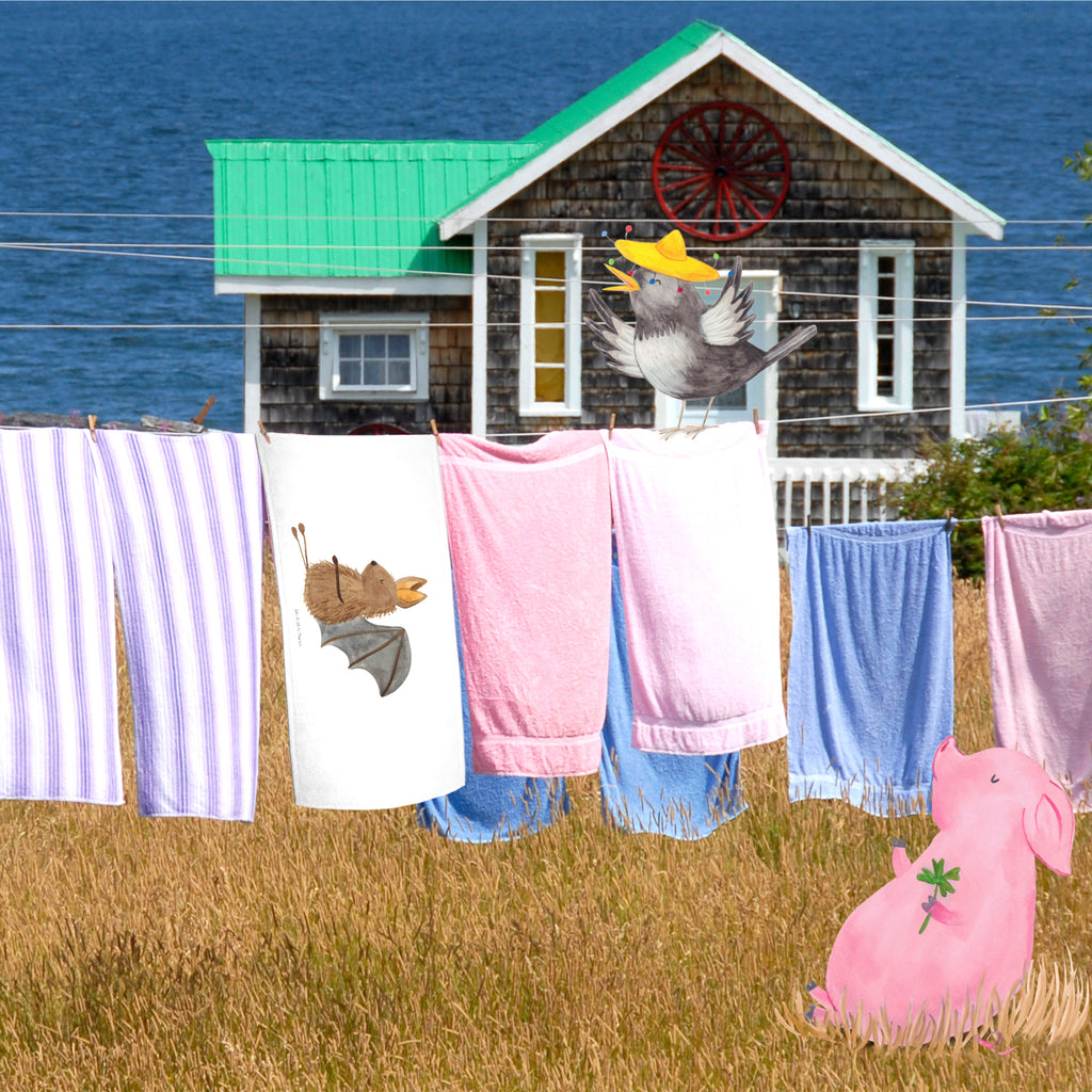 Gäste Handtuch Fledermaus sitzend Gästetuch, Reisehandtuch, Sport Handtuch, Frottier, Kinder Handtuch, Tiermotive, Gute Laune, lustige Sprüche, Tiere, Fledermaus, Fledermäuse, Motivation, entspannen