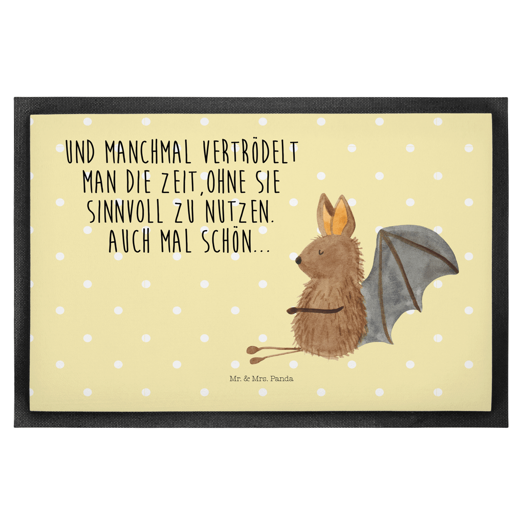 Fußmatte Fledermaus sitzend Fledermaus, Fledermäuse, Motivation, entspannen Türvorleger, Schmutzmatte, Fußabtreter, Matte, Schmutzfänger, Fußabstreifer, Schmutzfangmatte, Türmatte, Motivfußmatte,  Haustürmatte, Vorleger  süße Tiermotive, gute Laune, lustige Sprüche, Tiere