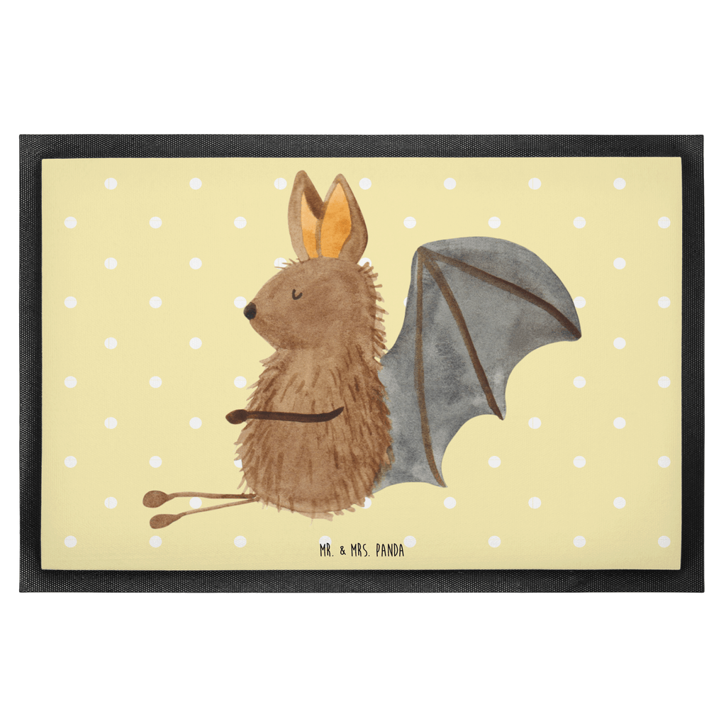 Fußmatte Fledermaus sitzend Fledermaus, Fledermäuse, Motivation, entspannen Türvorleger, Schmutzmatte, Fußabtreter, Matte, Schmutzfänger, Fußabstreifer, Schmutzfangmatte, Türmatte, Motivfußmatte,  Haustürmatte, Vorleger  süße Tiermotive, gute Laune, lustige Sprüche, Tiere