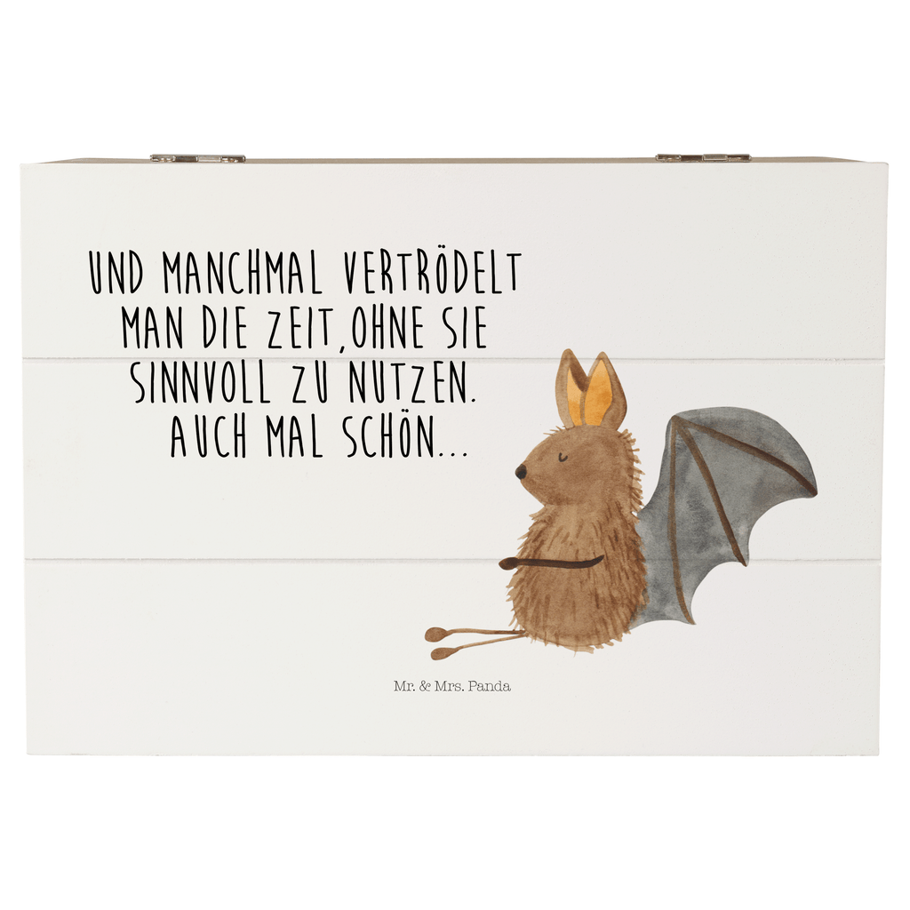 Holzkiste Fledermaus sitzend Holzkiste, Kiste, Schatzkiste, Truhe, Schatulle, XXL, Erinnerungsbox, Erinnerungskiste, Dekokiste, Aufbewahrungsbox, Tiermotive, Gute Laune, lustige Sprüche, Tiere, Fledermaus, Fledermäuse, Motivation, entspannen