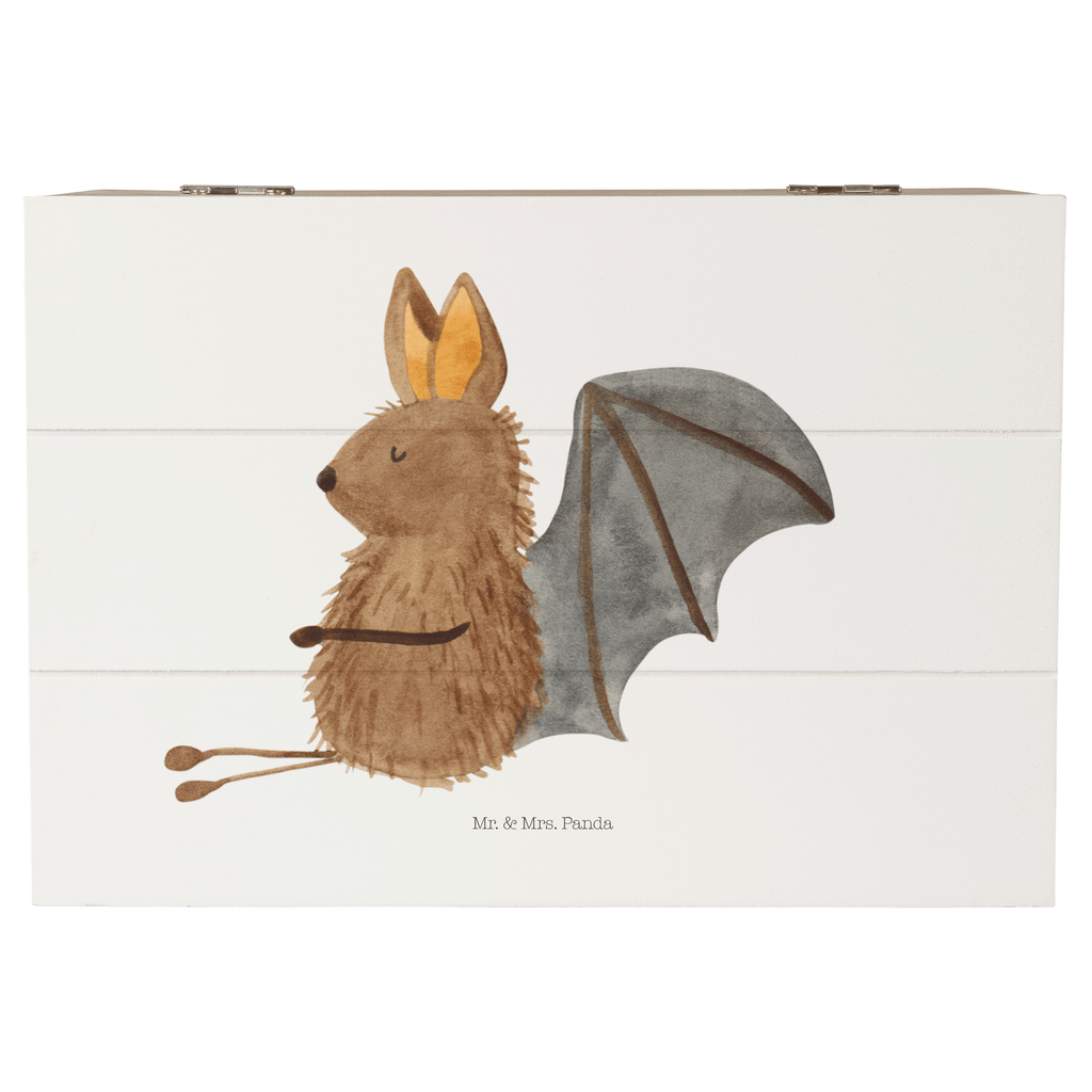 Holzkiste Fledermaus sitzend Holzkiste, Kiste, Schatzkiste, Truhe, Schatulle, XXL, Erinnerungsbox, Erinnerungskiste, Dekokiste, Aufbewahrungsbox, Tiermotive, Gute Laune, lustige Sprüche, Tiere, Fledermaus, Fledermäuse, Motivation, entspannen