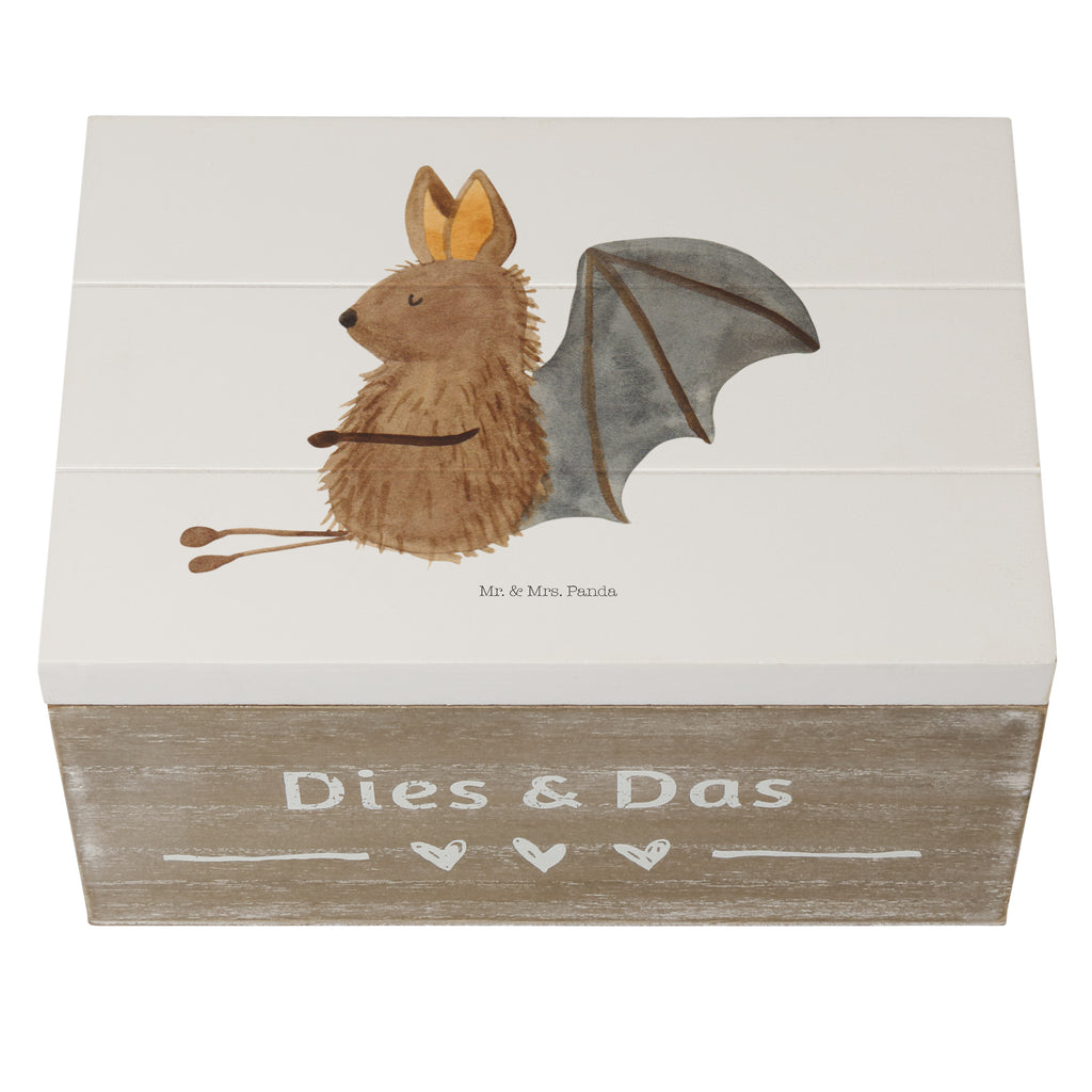 Holzkiste Fledermaus sitzend Holzkiste, Kiste, Schatzkiste, Truhe, Schatulle, XXL, Erinnerungsbox, Erinnerungskiste, Dekokiste, Aufbewahrungsbox, Tiermotive, Gute Laune, lustige Sprüche, Tiere, Fledermaus, Fledermäuse, Motivation, entspannen