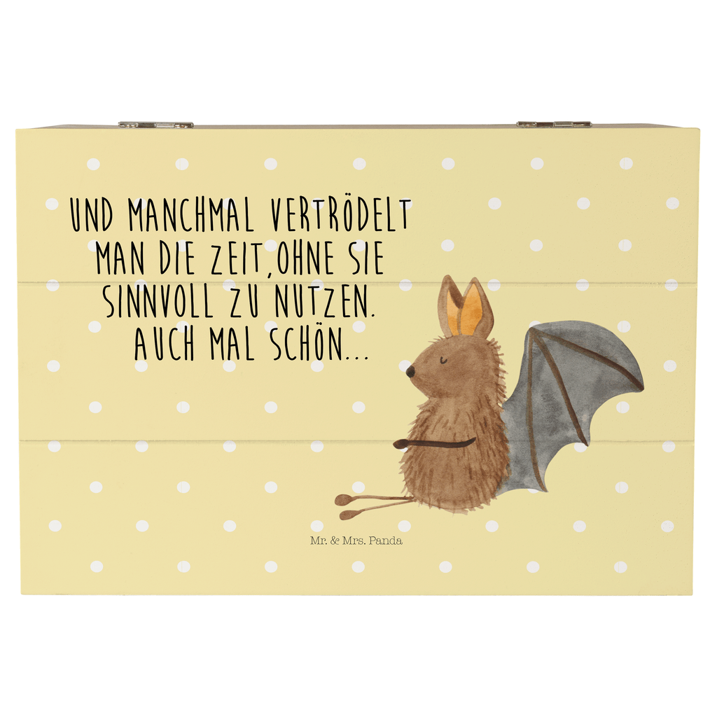 Holzkiste Fledermaus sitzend Holzkiste, Kiste, Schatzkiste, Truhe, Schatulle, XXL, Erinnerungsbox, Erinnerungskiste, Dekokiste, Aufbewahrungsbox, Tiermotive, Gute Laune, lustige Sprüche, Tiere, Fledermaus, Fledermäuse, Motivation, entspannen