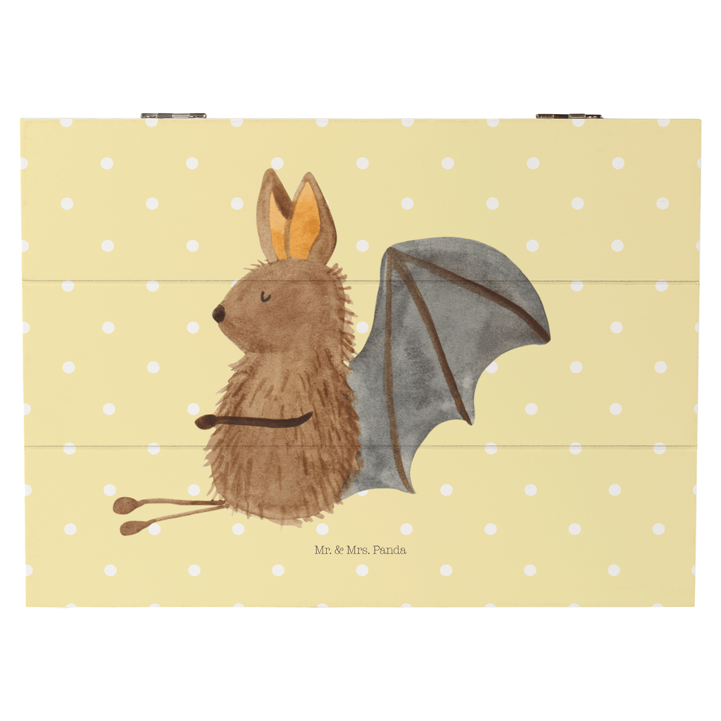Holzkiste Fledermaus sitzend Holzkiste, Kiste, Schatzkiste, Truhe, Schatulle, XXL, Erinnerungsbox, Erinnerungskiste, Dekokiste, Aufbewahrungsbox, Tiermotive, Gute Laune, lustige Sprüche, Tiere, Fledermaus, Fledermäuse, Motivation, entspannen