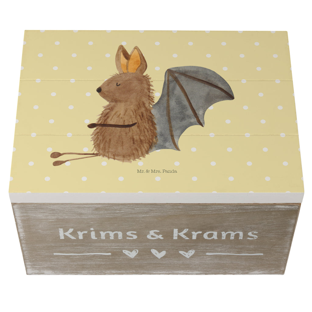 Holzkiste Fledermaus sitzend Holzkiste, Kiste, Schatzkiste, Truhe, Schatulle, XXL, Erinnerungsbox, Erinnerungskiste, Dekokiste, Aufbewahrungsbox, Tiermotive, Gute Laune, lustige Sprüche, Tiere, Fledermaus, Fledermäuse, Motivation, entspannen