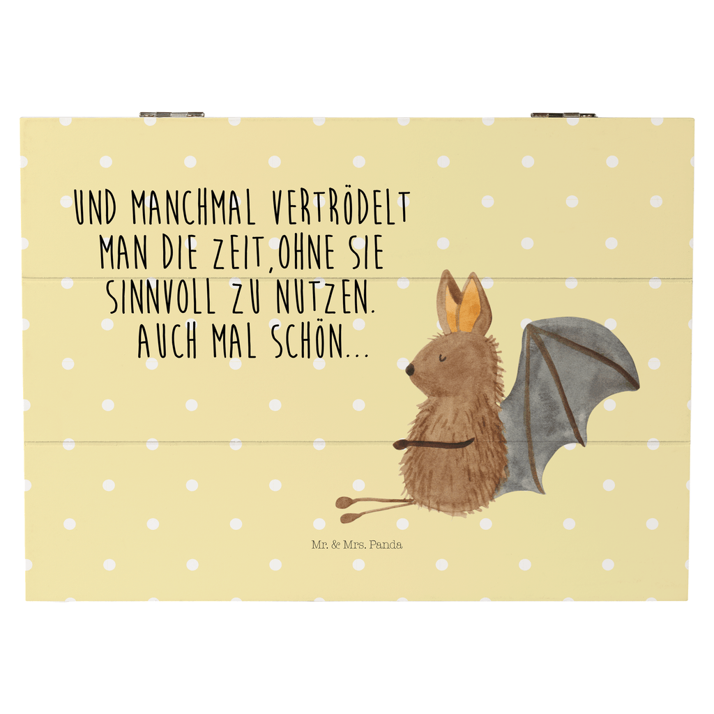 Holzkiste Fledermaus sitzend Holzkiste, Kiste, Schatzkiste, Truhe, Schatulle, XXL, Erinnerungsbox, Erinnerungskiste, Dekokiste, Aufbewahrungsbox, Tiermotive, Gute Laune, lustige Sprüche, Tiere, Fledermaus, Fledermäuse, Motivation, entspannen