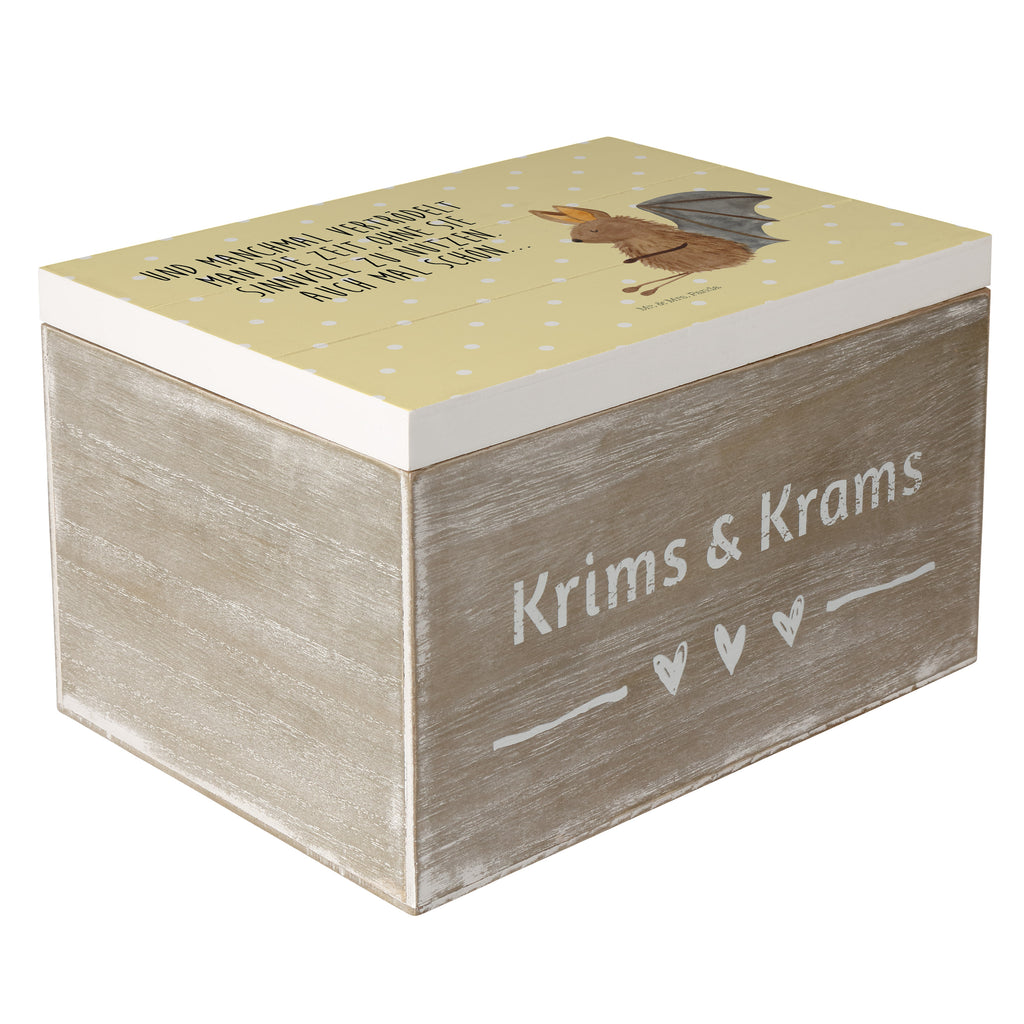 Holzkiste Fledermaus sitzend Holzkiste, Kiste, Schatzkiste, Truhe, Schatulle, XXL, Erinnerungsbox, Erinnerungskiste, Dekokiste, Aufbewahrungsbox, Tiermotive, Gute Laune, lustige Sprüche, Tiere, Fledermaus, Fledermäuse, Motivation, entspannen