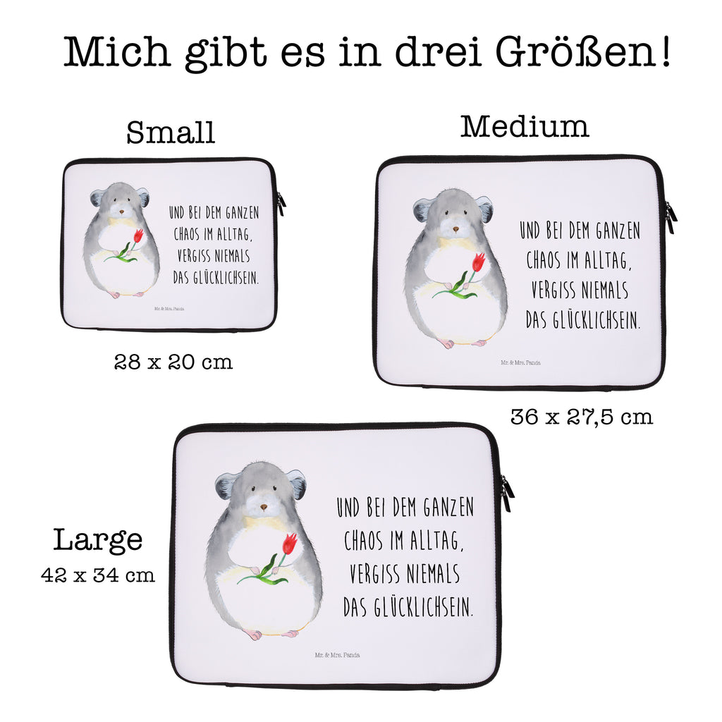 27 x 36 Notebook Tasche  Chinchilla mit Blume Notebook Tasche, Laptop, Computertasche, Tasche, Damen, Schutzhülle, süße Tiermotive, gute Laune, lustige Sprüche, Tiere, Chinchilla, Chinchillas, Liebeskummer, Kummer, Depressionen, traurig sein, Chaos, Glücklichsein, Büro, Büroalltag