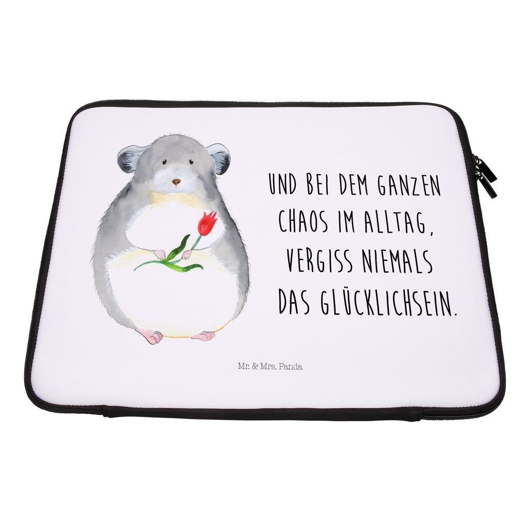 20 x 28 Notebook Tasche  Chinchilla mit Blume Notebook Tasche, Laptop, Computertasche, Tasche, Tiermotive, Gute Laune, lustige Sprüche, Tiere, Chinchilla, Chinchillas, Liebeskummer, Kummer, Depressionen, traurig sein, Chaos, Glücklichsein, Büro, Büroalltag