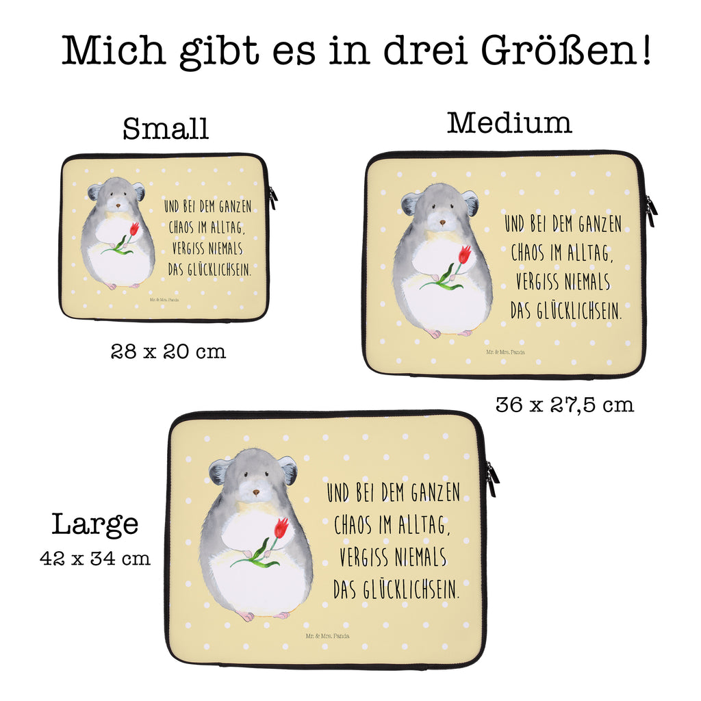 20 x 28 Notebook Tasche  Chinchilla mit Blume Notebook Tasche, Laptop, Computertasche, Tasche, Tiermotive, Gute Laune, lustige Sprüche, Tiere, Chinchilla, Chinchillas, Liebeskummer, Kummer, Depressionen, traurig sein, Chaos, Glücklichsein, Büro, Büroalltag