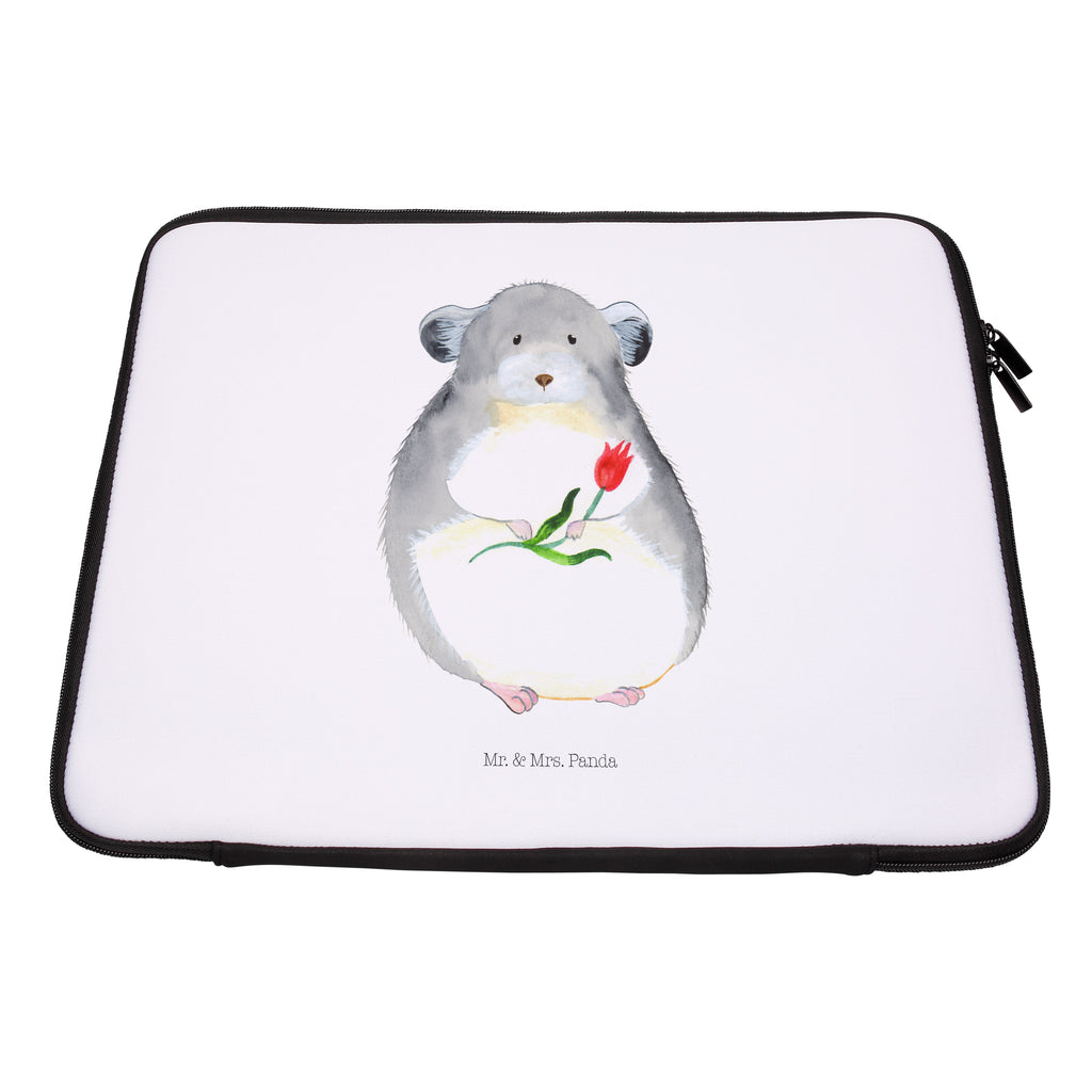 20 x 28 Notebook Tasche  Chinchilla mit Blume Notebook Tasche, Laptop, Computertasche, Tasche, Tiermotive, Gute Laune, lustige Sprüche, Tiere, Chinchilla, Chinchillas, Liebeskummer, Kummer, Depressionen, traurig sein, Chaos, Glücklichsein, Büro, Büroalltag
