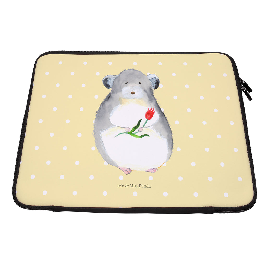 20 x 28 Notebook Tasche  Chinchilla mit Blume Notebook Tasche, Laptop, Computertasche, Tasche, Tiermotive, Gute Laune, lustige Sprüche, Tiere, Chinchilla, Chinchillas, Liebeskummer, Kummer, Depressionen, traurig sein, Chaos, Glücklichsein, Büro, Büroalltag