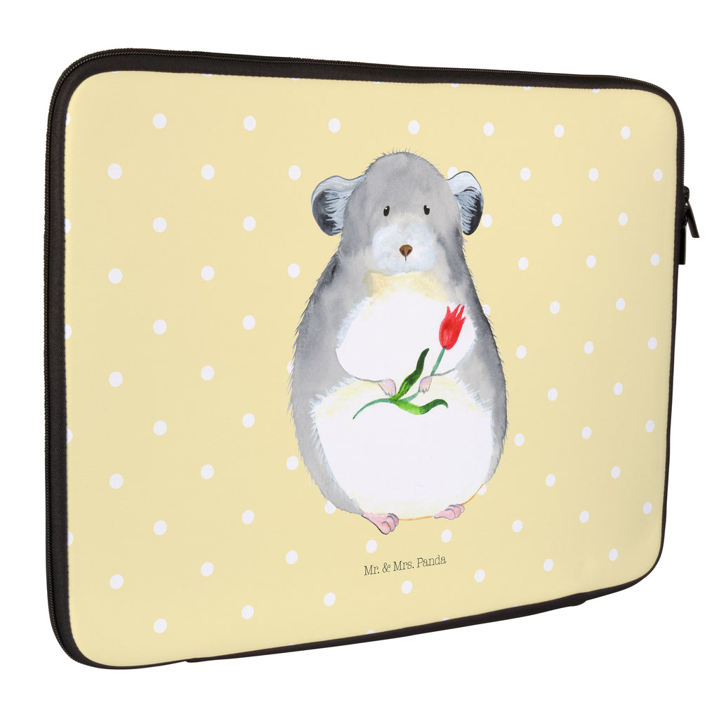20 x 28 Notebook Tasche  Chinchilla mit Blume Notebook Tasche, Laptop, Computertasche, Tasche, Tiermotive, Gute Laune, lustige Sprüche, Tiere, Chinchilla, Chinchillas, Liebeskummer, Kummer, Depressionen, traurig sein, Chaos, Glücklichsein, Büro, Büroalltag
