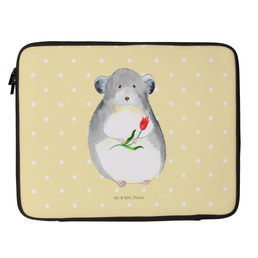 20 x 28 Notebook Tasche  Chinchilla mit Blume Notebook Tasche, Laptop, Computertasche, Tasche, Tiermotive, Gute Laune, lustige Sprüche, Tiere, Chinchilla, Chinchillas, Liebeskummer, Kummer, Depressionen, traurig sein, Chaos, Glücklichsein, Büro, Büroalltag