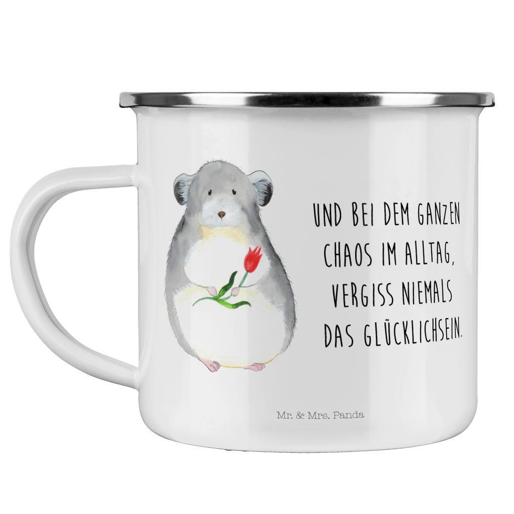 Camping Emaille Tasse Chinchilla mit Blume Campingtasse, Trinkbecher, Metalltasse, Outdoor Tasse, Emaille Trinkbecher, Blechtasse Outdoor, Emaille Campingbecher, Edelstahl Trinkbecher, Metalltasse für Camping, Kaffee Blechtasse, Camping Tasse Metall, Tiermotive, Gute Laune, lustige Sprüche, Tiere, Chinchilla, Chinchillas, Liebeskummer, Kummer, Depressionen, traurig sein, Chaos, Glücklichsein, Büro, Büroalltag