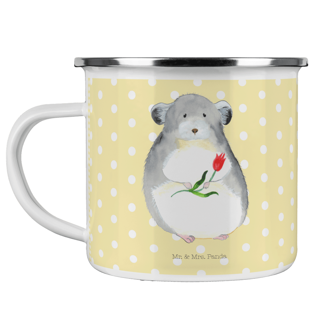 Camping Emaille Tasse Chinchilla mit Blume Campingtasse, Trinkbecher, Metalltasse, Outdoor Tasse, Emaille Trinkbecher, Blechtasse Outdoor, Emaille Campingbecher, Edelstahl Trinkbecher, Metalltasse für Camping, Kaffee Blechtasse, Camping Tasse Metall, Tiermotive, Gute Laune, lustige Sprüche, Tiere, Chinchilla, Chinchillas, Liebeskummer, Kummer, Depressionen, traurig sein, Chaos, Glücklichsein, Büro, Büroalltag