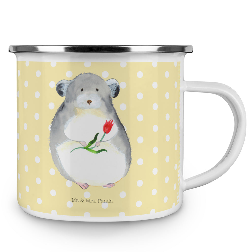 Camping Emaille Tasse Chinchilla mit Blume Campingtasse, Trinkbecher, Metalltasse, Outdoor Tasse, Emaille Trinkbecher, Blechtasse Outdoor, Emaille Campingbecher, Edelstahl Trinkbecher, Metalltasse für Camping, Kaffee Blechtasse, Camping Tasse Metall, Tiermotive, Gute Laune, lustige Sprüche, Tiere, Chinchilla, Chinchillas, Liebeskummer, Kummer, Depressionen, traurig sein, Chaos, Glücklichsein, Büro, Büroalltag