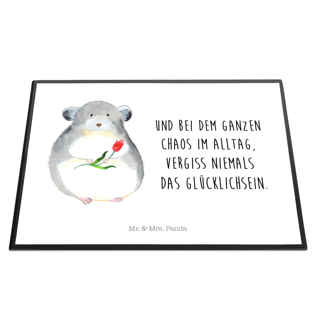 Schreibtischunterlage Chinchilla mit Blume Schreibunterlage, Schreibtischauflage, Bürobedarf, Büroartikel, Schreibwaren, Schreibtisch Unterlagen, Schreibtischunterlage Groß, Tiermotive, Gute Laune, lustige Sprüche, Tiere, Chinchilla, Chinchillas, Liebeskummer, Kummer, Depressionen, traurig sein, Chaos, Glücklichsein, Büro, Büroalltag