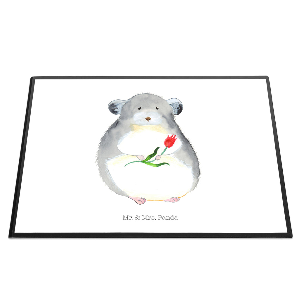 Schreibtischunterlage Chinchilla mit Blume Schreibunterlage, Schreibtischauflage, Bürobedarf, Büroartikel, Schreibwaren, Schreibtisch Unterlagen, Schreibtischunterlage Groß, Tiermotive, Gute Laune, lustige Sprüche, Tiere, Chinchilla, Chinchillas, Liebeskummer, Kummer, Depressionen, traurig sein, Chaos, Glücklichsein, Büro, Büroalltag
