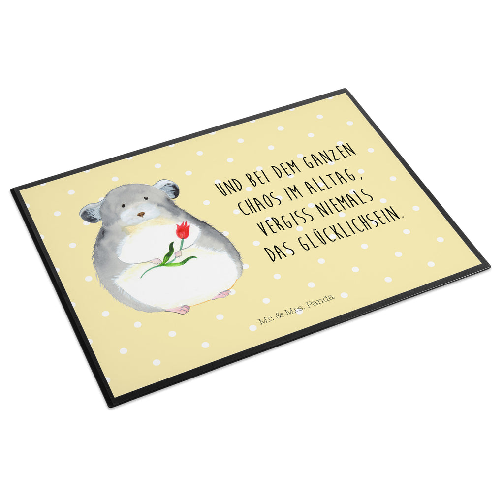 Schreibtischunterlage Chinchilla mit Blume Schreibunterlage, Schreibtischauflage, Bürobedarf, Büroartikel, Schreibwaren, Schreibtisch Unterlagen, Schreibtischunterlage Groß, Tiermotive, Gute Laune, lustige Sprüche, Tiere, Chinchilla, Chinchillas, Liebeskummer, Kummer, Depressionen, traurig sein, Chaos, Glücklichsein, Büro, Büroalltag
