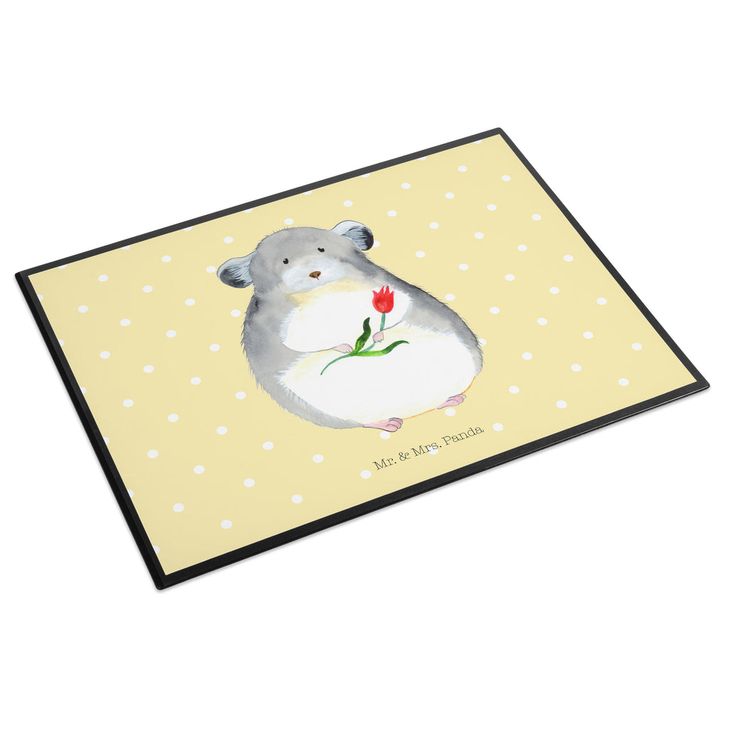 Schreibtischunterlage Chinchilla mit Blume Schreibunterlage, Schreibtischauflage, Bürobedarf, Büroartikel, Schreibwaren, Schreibtisch Unterlagen, Schreibtischunterlage Groß, Tiermotive, Gute Laune, lustige Sprüche, Tiere, Chinchilla, Chinchillas, Liebeskummer, Kummer, Depressionen, traurig sein, Chaos, Glücklichsein, Büro, Büroalltag
