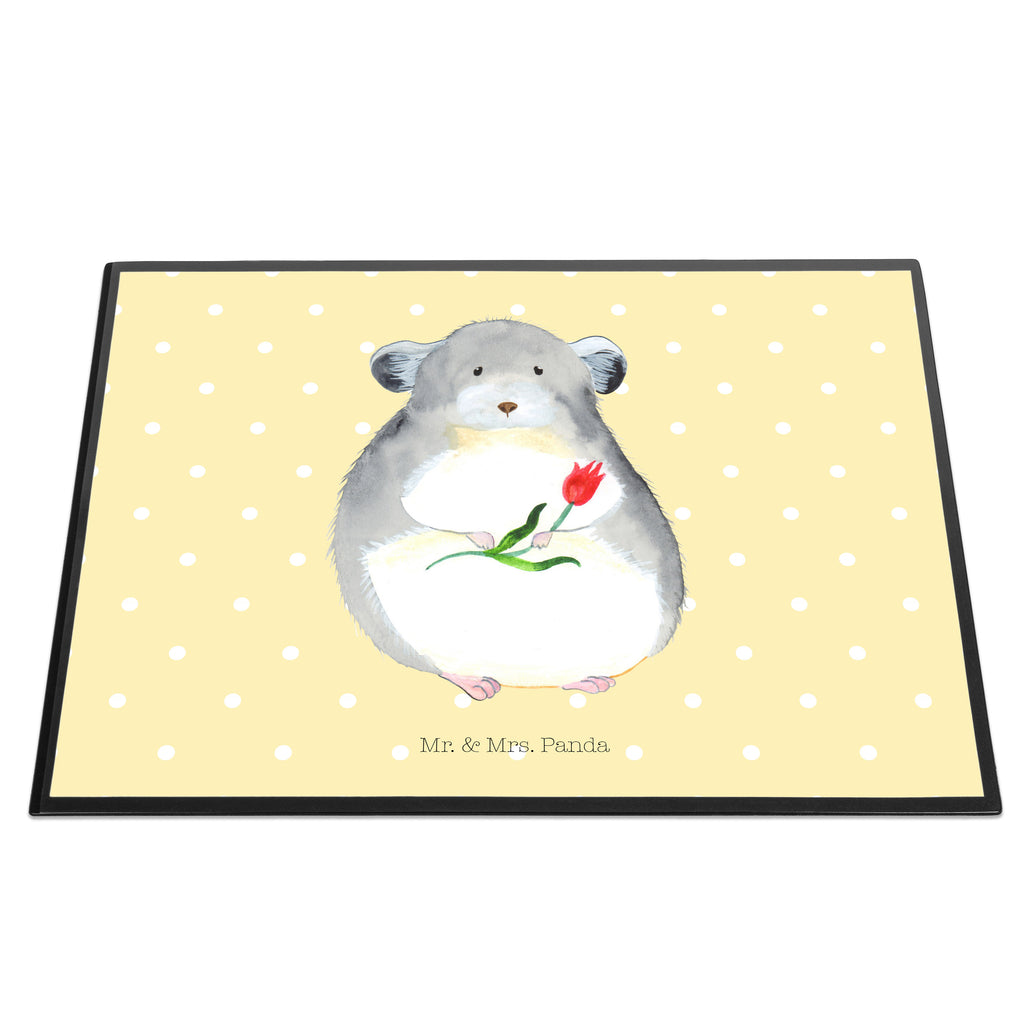 Schreibtischunterlage Chinchilla mit Blume Schreibunterlage, Schreibtischauflage, Bürobedarf, Büroartikel, Schreibwaren, Schreibtisch Unterlagen, Schreibtischunterlage Groß, Tiermotive, Gute Laune, lustige Sprüche, Tiere, Chinchilla, Chinchillas, Liebeskummer, Kummer, Depressionen, traurig sein, Chaos, Glücklichsein, Büro, Büroalltag