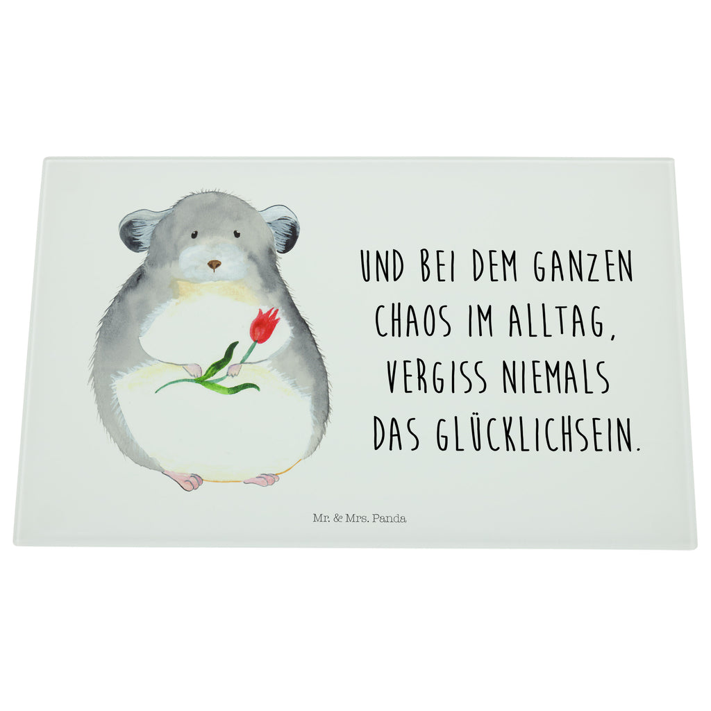 Medium Glas Schneidbrett Chinchilla mit Blume Glasschneidebrett, Schneidebrett, Tiermotive, Gute Laune, lustige Sprüche, Tiere, Chinchilla, Chinchillas, Liebeskummer, Kummer, Depressionen, traurig sein, Chaos, Glücklichsein, Büro, Büroalltag