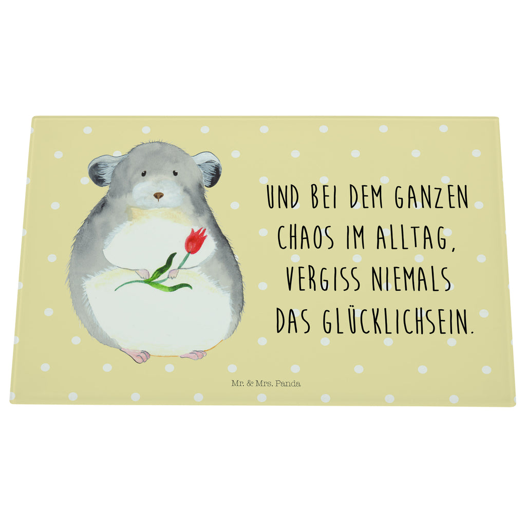 Medium Glas Schneidbrett Chinchilla mit Blume Glasschneidebrett, Schneidebrett, Tiermotive, Gute Laune, lustige Sprüche, Tiere, Chinchilla, Chinchillas, Liebeskummer, Kummer, Depressionen, traurig sein, Chaos, Glücklichsein, Büro, Büroalltag