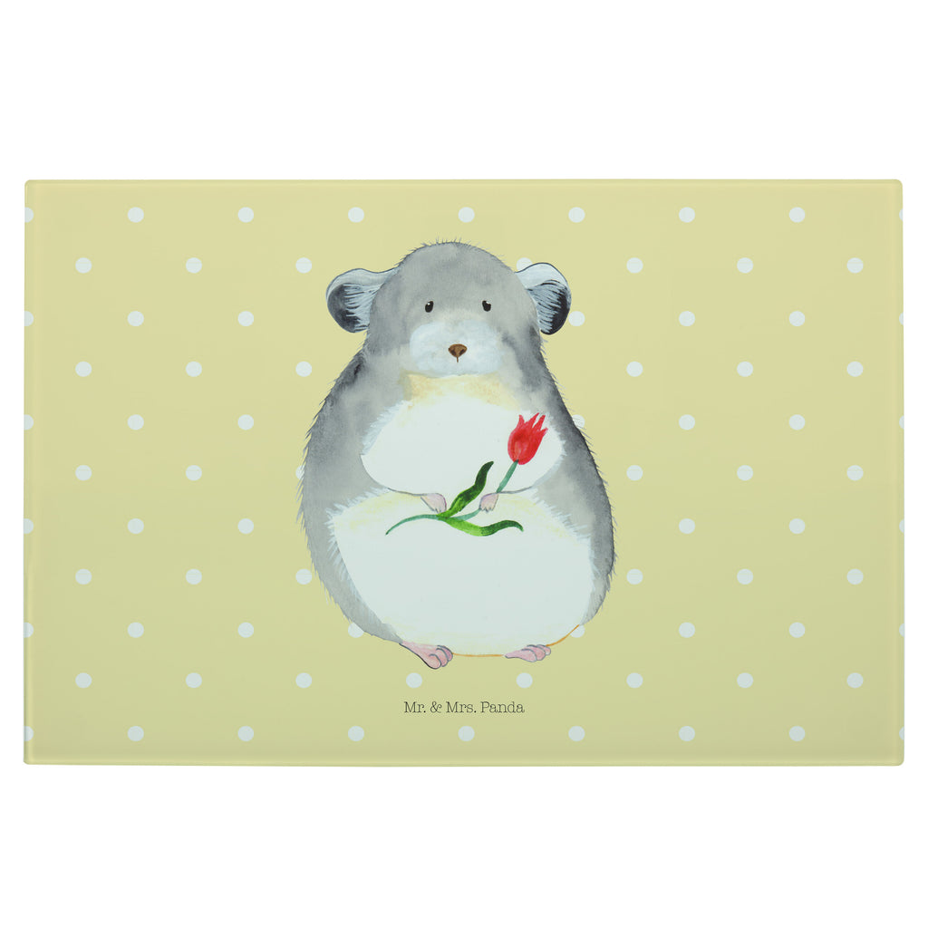 Medium Glas Schneidbrett Chinchilla mit Blume Glasschneidebrett, Schneidebrett, Tiermotive, Gute Laune, lustige Sprüche, Tiere, Chinchilla, Chinchillas, Liebeskummer, Kummer, Depressionen, traurig sein, Chaos, Glücklichsein, Büro, Büroalltag