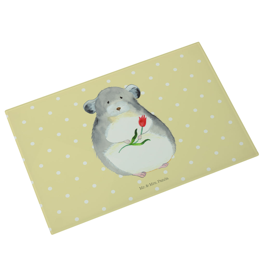 Medium Glas Schneidbrett Chinchilla mit Blume Glasschneidebrett, Schneidebrett, Tiermotive, Gute Laune, lustige Sprüche, Tiere, Chinchilla, Chinchillas, Liebeskummer, Kummer, Depressionen, traurig sein, Chaos, Glücklichsein, Büro, Büroalltag