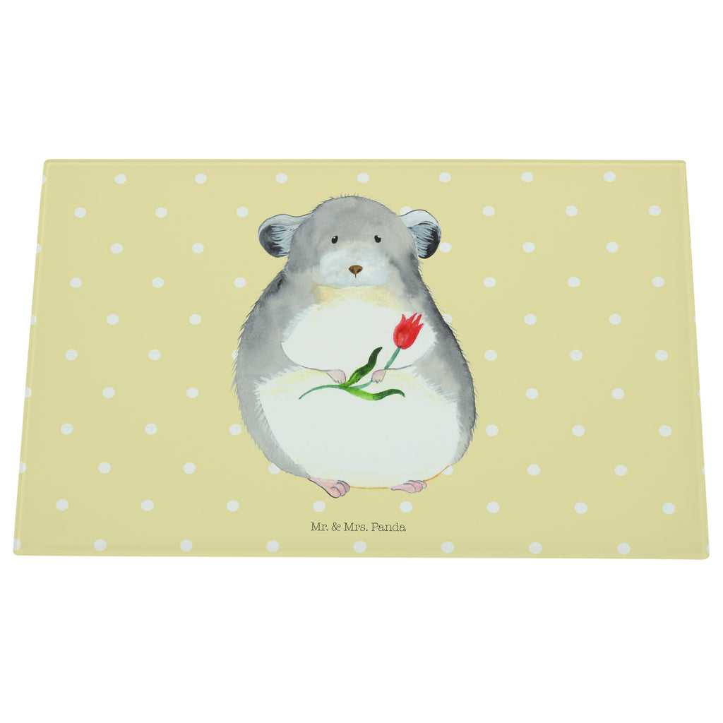 Medium Glas Schneidbrett Chinchilla mit Blume Glasschneidebrett, Schneidebrett, Tiermotive, Gute Laune, lustige Sprüche, Tiere, Chinchilla, Chinchillas, Liebeskummer, Kummer, Depressionen, traurig sein, Chaos, Glücklichsein, Büro, Büroalltag
