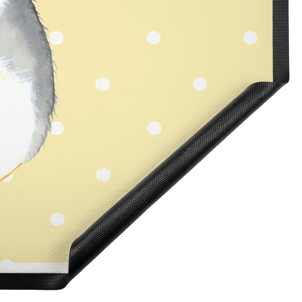 Fußmatte Chinchilla mit Blume Chinchilla, Chinchillas, Liebeskummer, Kummer, Depressionen, traurig sein, Chaos, Glücklichsein, Büro, Büroalltag Türvorleger, Schmutzmatte, Fußabtreter, Matte, Schmutzfänger, Fußabstreifer, Schmutzfangmatte, Türmatte, Motivfußmatte,  Haustürmatte, Vorleger  süße Tiermotive, gute Laune, lustige Sprüche, Tiere