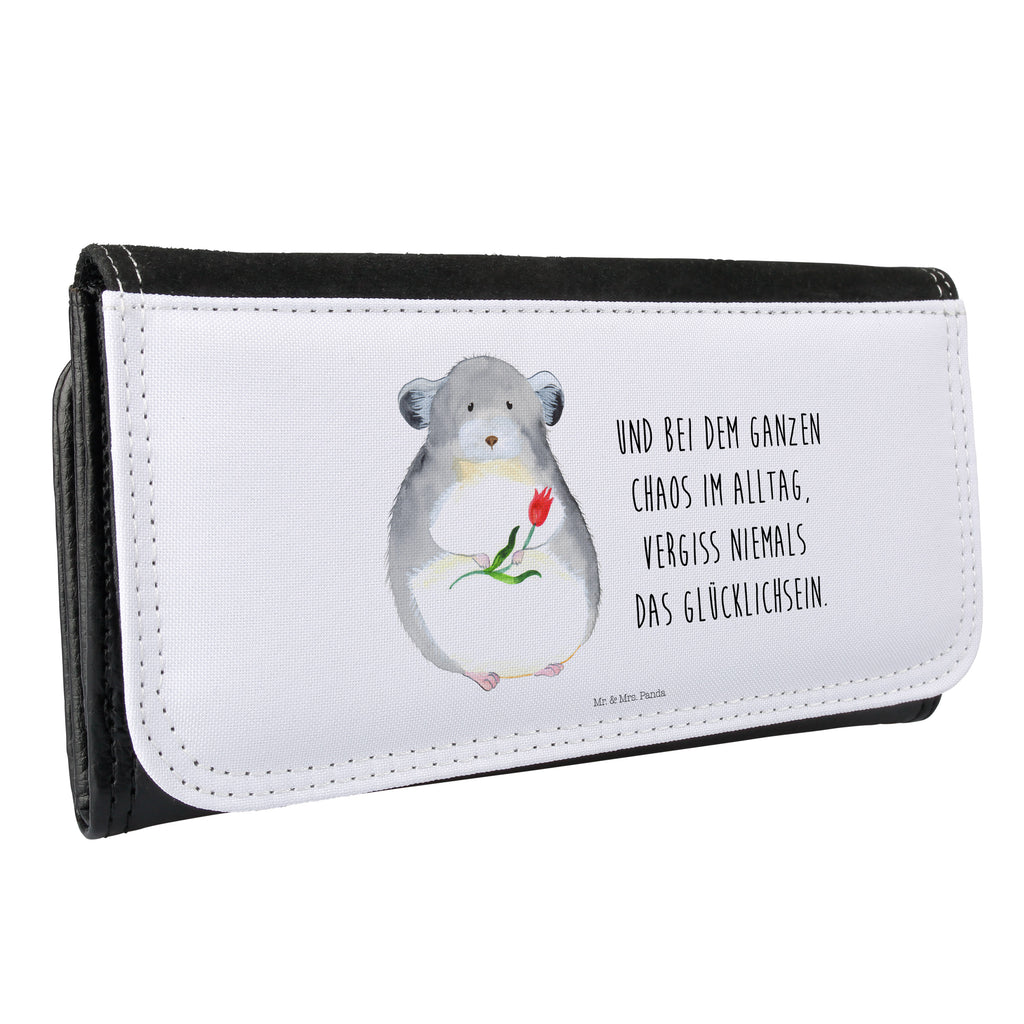 Damen Portemonnaie Chinchilla mit Blume Portemonnaie, Portemonee, Geldbörse, Damen, Groß, XXL, Geldbeutel, Portemonnaies, Tiermotive, Gute Laune, lustige Sprüche, Tiere, Chinchilla, Chinchillas, Liebeskummer, Kummer, Depressionen, traurig sein, Chaos, Glücklichsein, Büro, Büroalltag