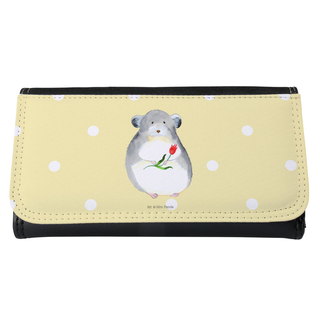 Damen Portemonnaie Chinchilla mit Blume Portemonnaie, Portemonee, Geldbörse, Damen, Groß, XXL, Geldbeutel, Portemonnaies, Tiermotive, Gute Laune, lustige Sprüche, Tiere, Chinchilla, Chinchillas, Liebeskummer, Kummer, Depressionen, traurig sein, Chaos, Glücklichsein, Büro, Büroalltag