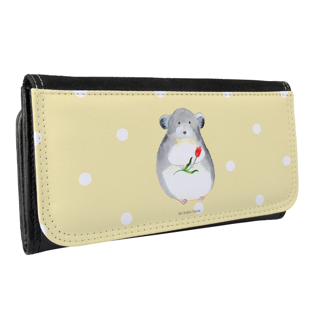 Damen Portemonnaie Chinchilla mit Blume Portemonnaie, Portemonee, Geldbörse, Damen, Groß, XXL, Geldbeutel, Portemonnaies, Tiermotive, Gute Laune, lustige Sprüche, Tiere, Chinchilla, Chinchillas, Liebeskummer, Kummer, Depressionen, traurig sein, Chaos, Glücklichsein, Büro, Büroalltag