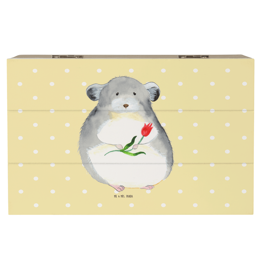 Holzkiste Chinchilla mit Blume Holzkiste, Kiste, Schatzkiste, Truhe, Schatulle, XXL, Erinnerungsbox, Erinnerungskiste, Dekokiste, Aufbewahrungsbox, Tiermotive, Gute Laune, lustige Sprüche, Tiere, Chinchilla, Chinchillas, Liebeskummer, Kummer, Depressionen, traurig sein, Chaos, Glücklichsein, Büro, Büroalltag