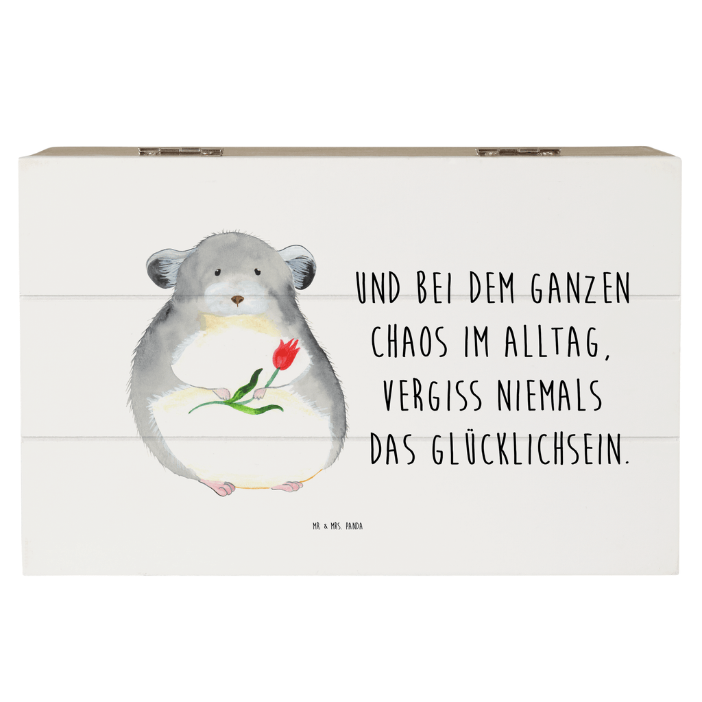 Holzkiste Chinchilla mit Blume Holzkiste, Kiste, Schatzkiste, Truhe, Schatulle, XXL, Erinnerungsbox, Erinnerungskiste, Dekokiste, Aufbewahrungsbox, Tiermotive, Gute Laune, lustige Sprüche, Tiere, Chinchilla, Chinchillas, Liebeskummer, Kummer, Depressionen, traurig sein, Chaos, Glücklichsein, Büro, Büroalltag